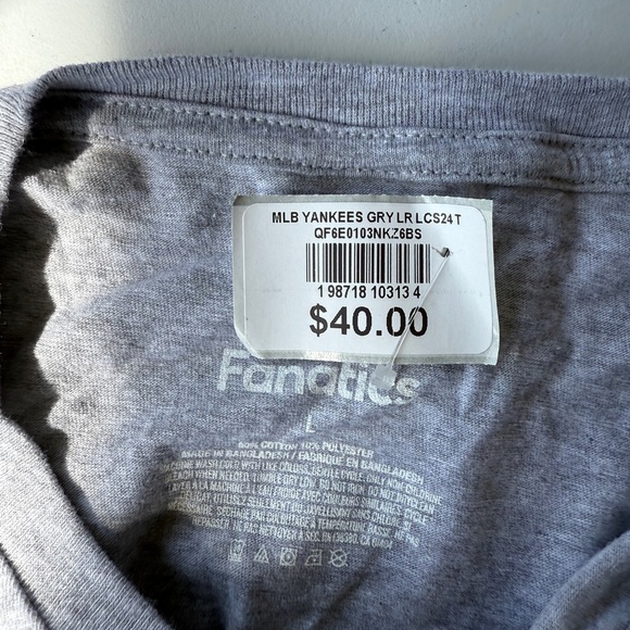Fanatics New York Yankees 2024 American League Champions Locker Shirt Gray LG - Picture 5 of 5